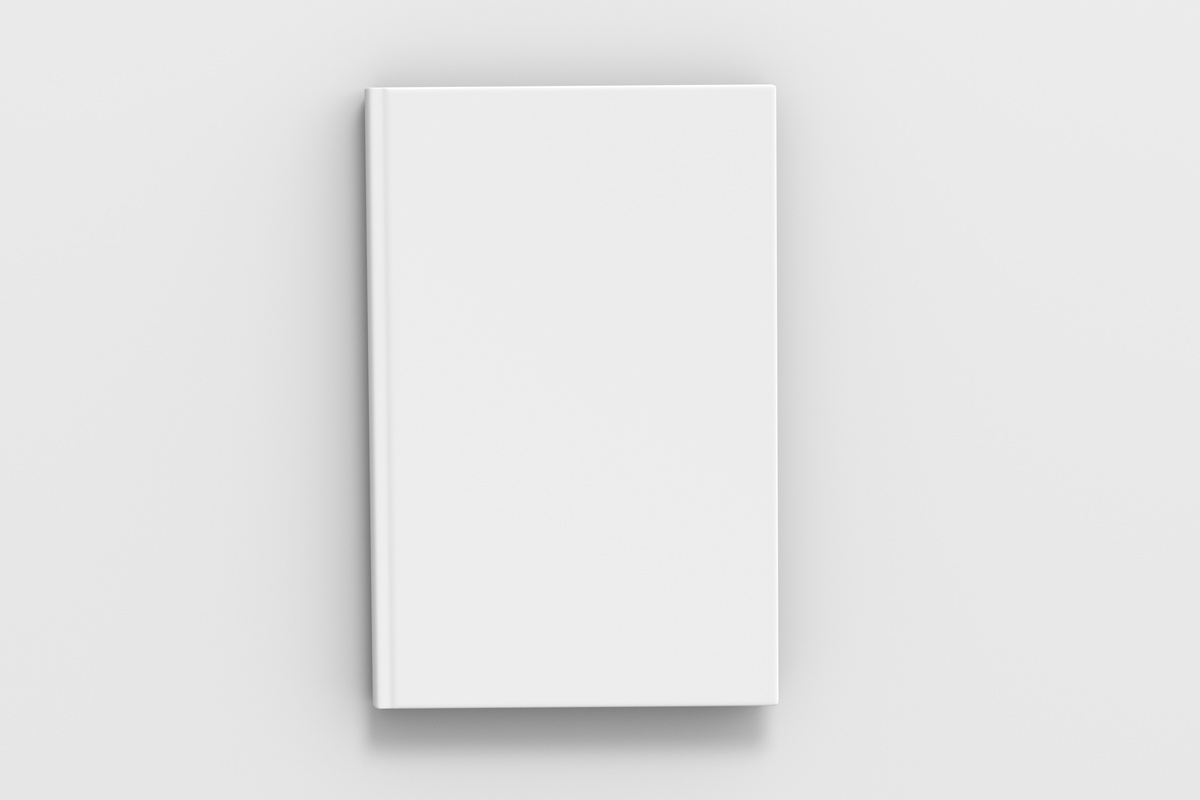 Vertical blank book cover mockup